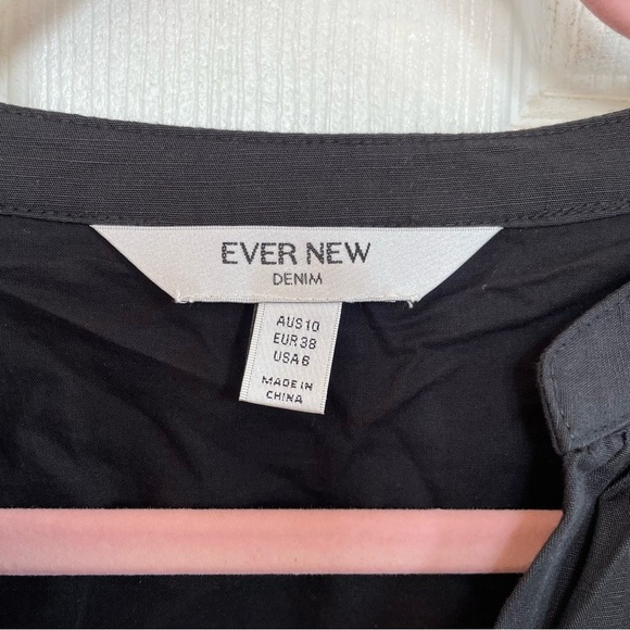 🎁H&M EVERNEW denim| Size 6 - Black Layered Skater Dress, Puff Sleeves - Picture 4 of 4